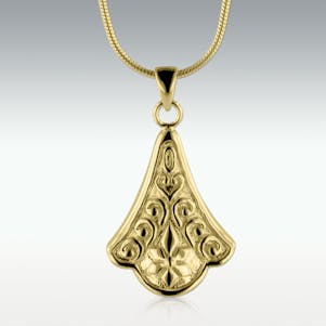 Victorian Tear Solid 14k Gold Cremation Jewelry - Engravable