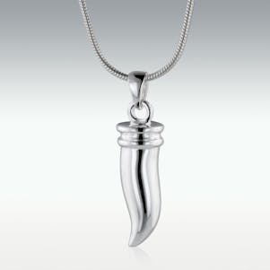 Italian Horn 14k White Gold Cremation Jewelry