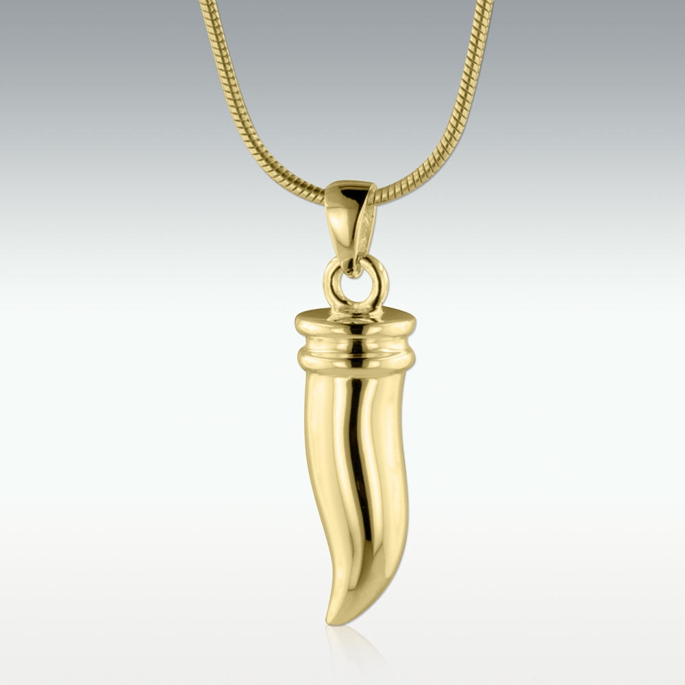 14K Yellow Italian Horn Pendant - 86276-6034-P