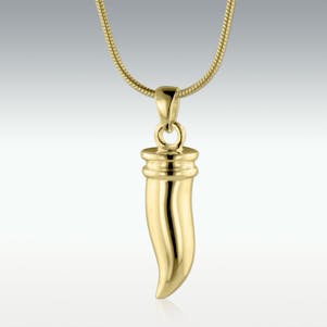 Italian Horn Solid 14k Gold Cremation Jewelry