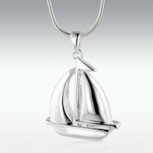 Calm Waters Sailboat Sterling Silver Cremation Jewelry