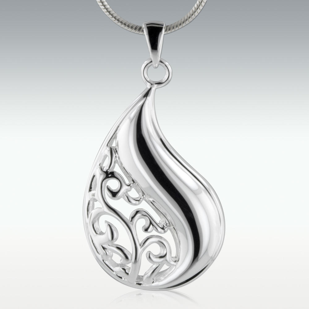 white gold cremation jewelry for ashes