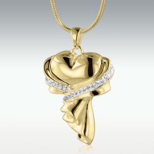 Gift of Love 14k Gold Vermeil Cremation Jewelry - Engravable