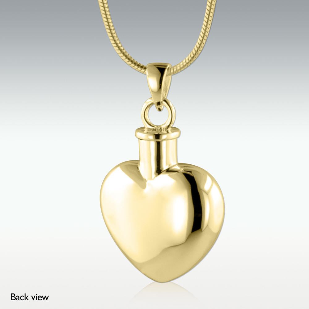 Everlasting Heart Solid 14k Gold Cremation Jewelry - Perfect Memorials