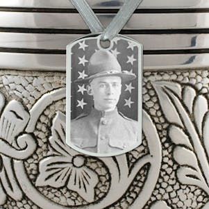 Photo Eternal Embrace Silver Rectangle Urn Pendant - Engravable