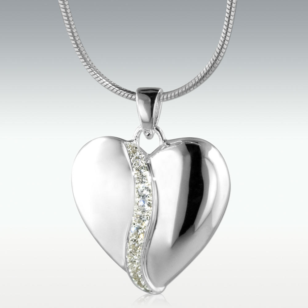 Broken Heart Sterling Silver Urn Necklace - Perfect Memorials