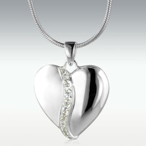 United Heart Sterling Silver Cremation Jewelry - Engravable