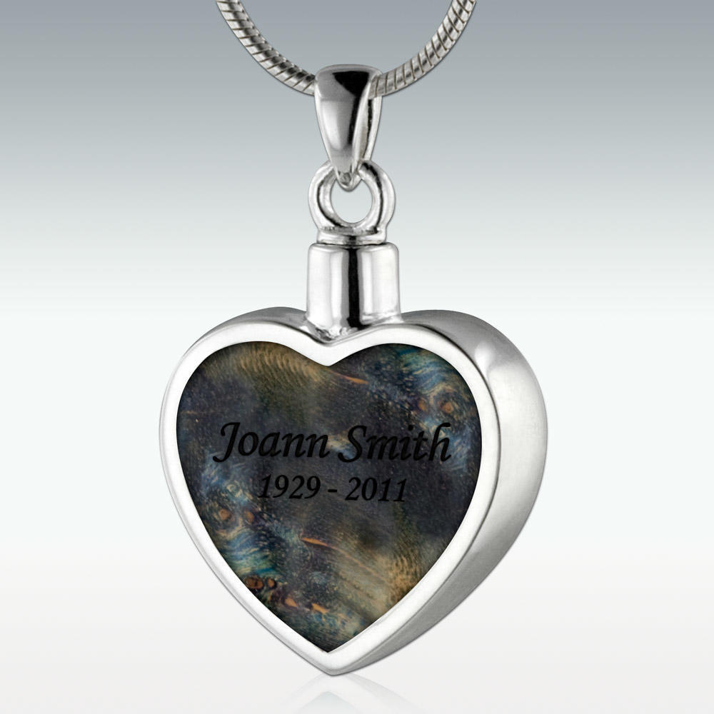 Silver Memorial Necklace with Angel Wings | Someone Remembered
