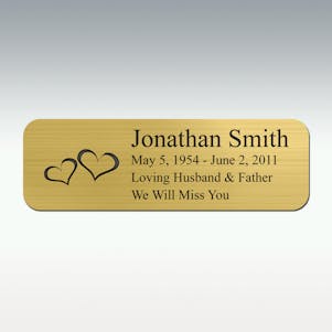 7/8" x 2-3/4" - Classic Gold Engraved Plate