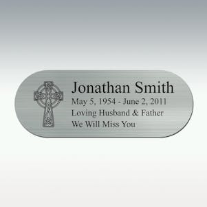 1-1/8" x 3" Classic Silver Rounded Corners Engraved Plate