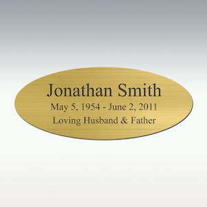 13/16" x 2" - Classic Gold Oval Engraved Plate