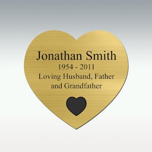 1-7/8" x 1-7/8" - Classic Gold Heart Engraved Plate