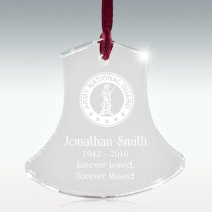 Army National Guard Crystal Bell Memorial Ornament
