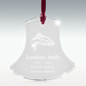 Fish Crystal Bell Memorial Ornament - Free Engraving