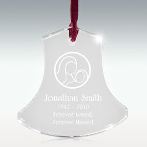 Mother & Child Crystal Bell Memorial Ornament - Free Engraving