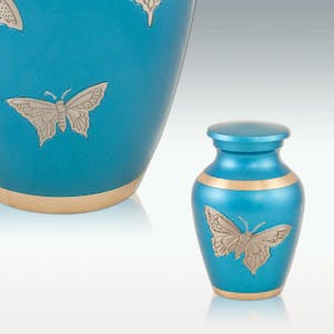 Keepsake Blue Butterfly Cremation Urn - Engravable